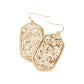 Sparkly Hexagon Frame Dangle Earrings