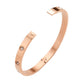 Stainless Steel Crystal Embellished Bangle Evening Bracelet
