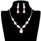 Teardrop Stone Accented Rhinestone Pave Necklace
