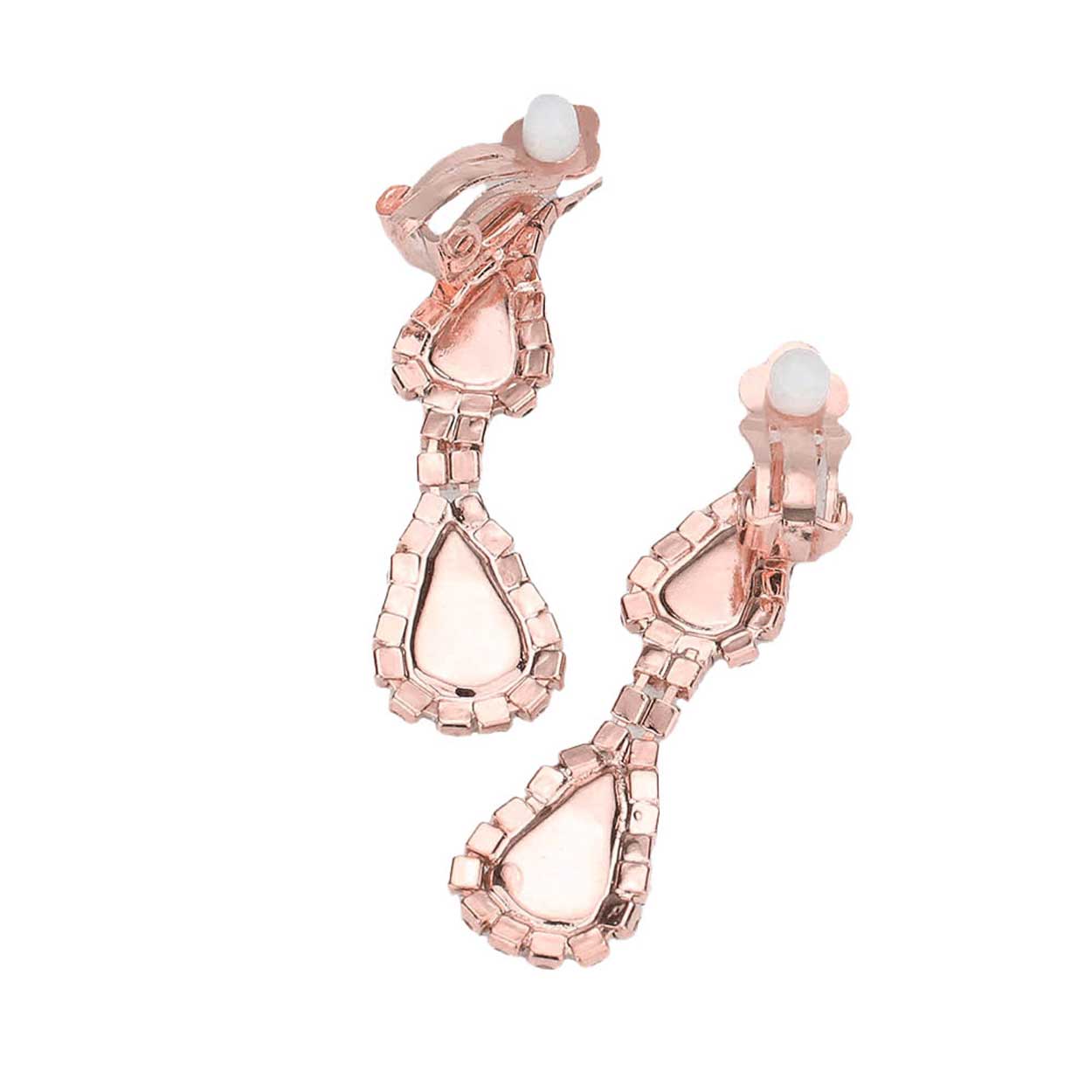 Teardrop Stone Accented Rhinestone Pave Necklace