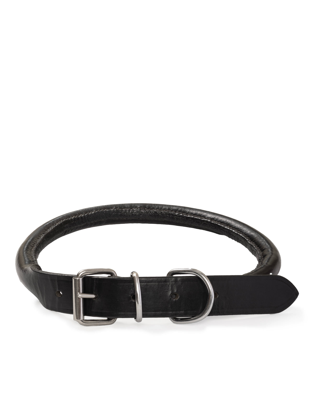 Collar de cuero enrollado para perro