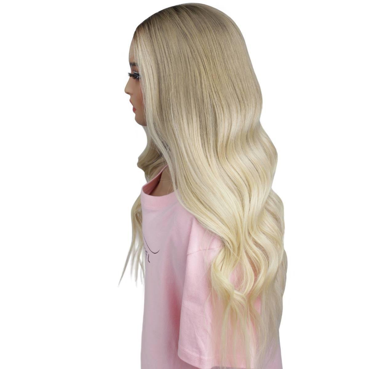 Peluca de cierre de encaje HD 5x5 sin pegamento Ruby en bruto, teñida profesionalmente, 100% cabello humano