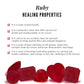 Pendientes de oro con rubí natural de 0,5 ct y halo de diamantes