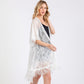 Flower Pattern Crochet Lace Tassel Cover Up Poncho