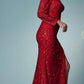 Nox Anabel S1013 One Sleeve Shoulder Strap Sequins/Beading Fitted Gown