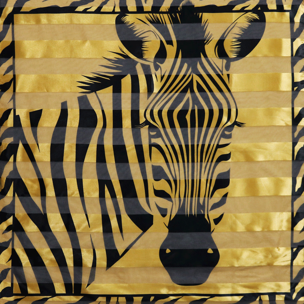 Silky Satin Feel Zebra Print Square Scarf