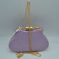 Glossy Hard Shell Clutch with Rhinestone Clasp and Chain Strap