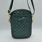 Quilted Puffer Crossbody Bag Multi-Zip Shoulder Bag with Adjustable Strap