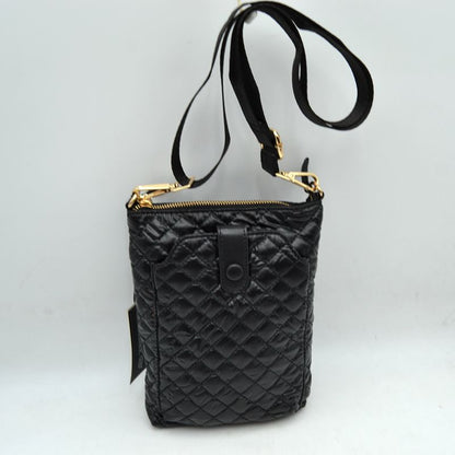 Quilted Vertical Crossbody Pouch Bag with Front Snap Pocket