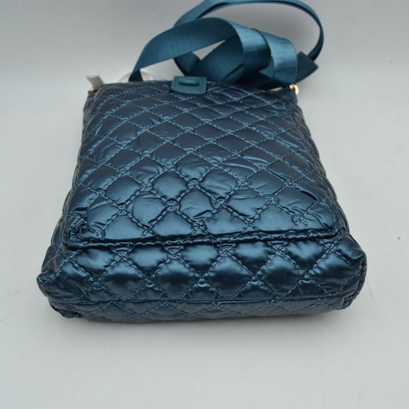 Quilted Vertical Crossbody Pouch Bag with Front Snap Pocket