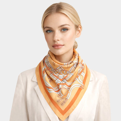 Maze Equestrian Harness Print Square Bandana Scarf