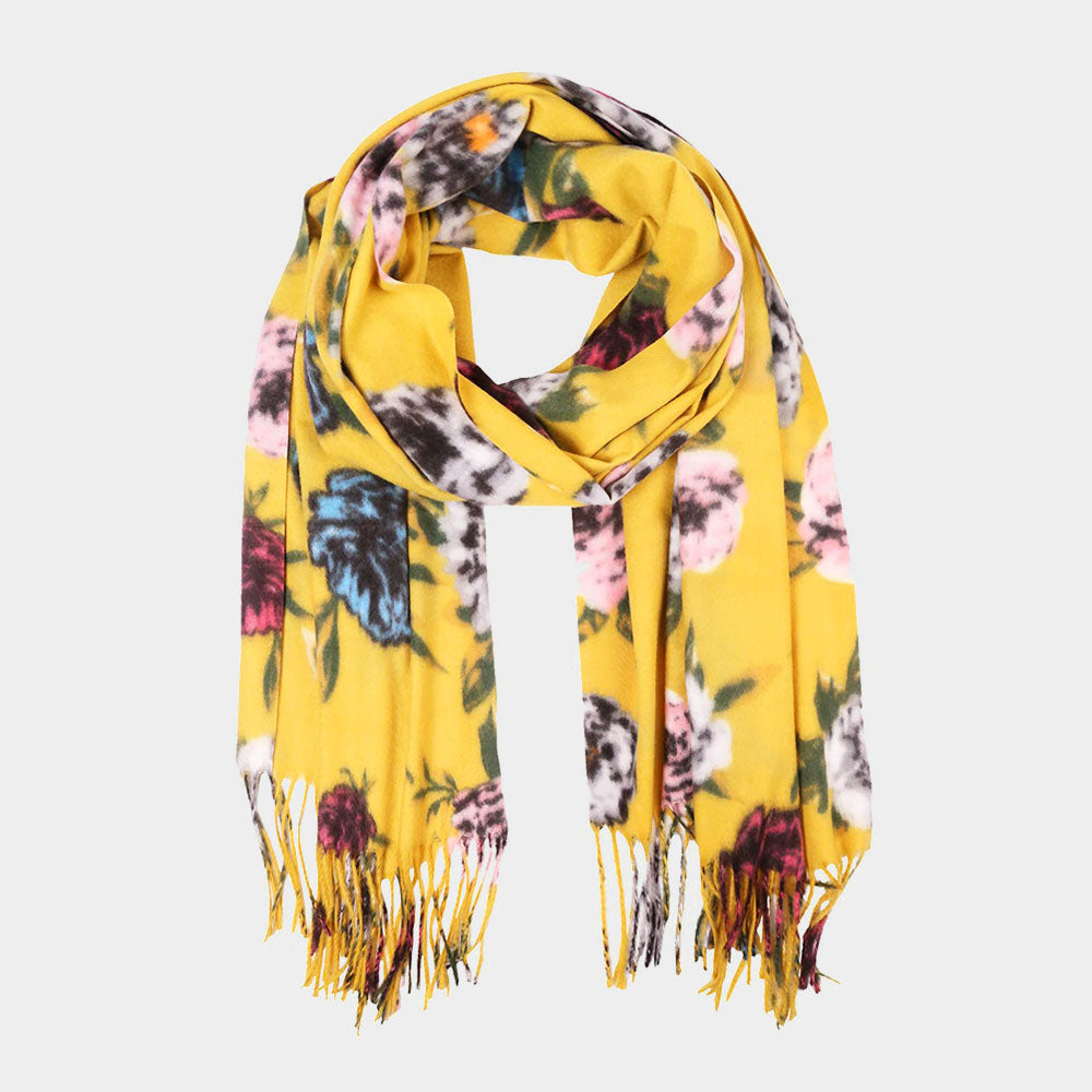Floral Fringe Scarf