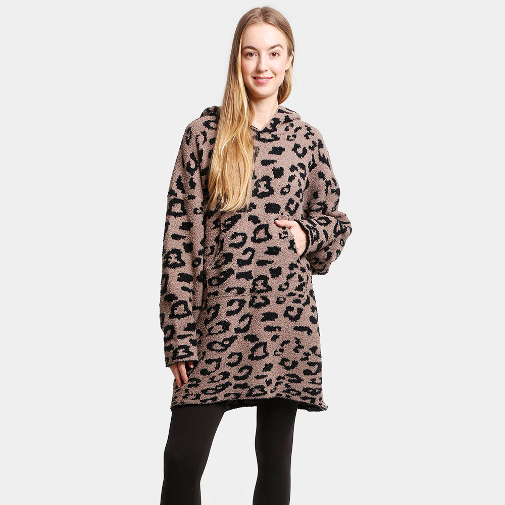 Leopard Hooded Wearable Blanket
