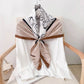 Silk Feel Floral Pattern Print Square Scarf