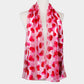 6PCS - Silk Feel Satin Striped Heart Patterned Scarf