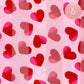 6PCS - Silk Feel Satin Striped Heart Patterned Scarf