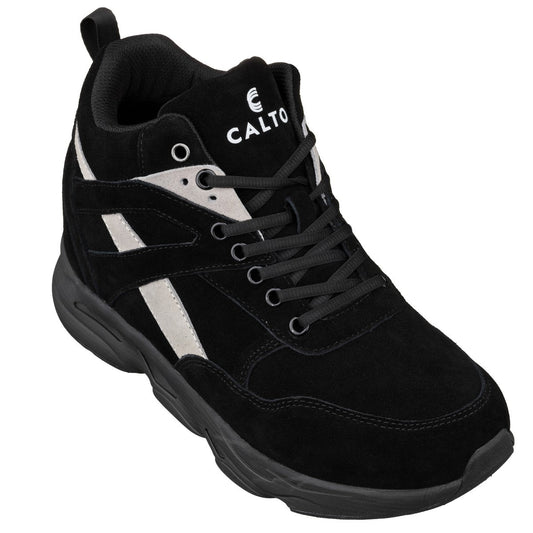 CALTO - S33594 - 10,16 cm Más Alto (Negro/Gris) - Zapatillas