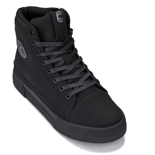CALTO - S3421 - 2.4 Pulgadas Más Alto (Negro) - Botas Deportivas con Cordones y Cremallera de Caña Alta con Puntera