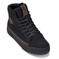CALTO - S3422 - 2.4 Inches Taller (Black/Coffee Brown) - Cap Toe High Top Zip-Up Sneaker Boots