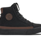 CALTO - S3422 - 2.4 Inches Taller (Black/Coffee Brown) - Cap Toe High Top Zip-Up Sneaker Boots