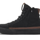 CALTO - S3422 - 2.4 Inches Taller (Black/Coffee Brown) - Cap Toe High Top Zip-Up Sneaker Boots