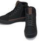 CALTO - S3422 - 2.4 Inches Taller (Black/Coffee Brown) - Cap Toe High Top Zip-Up Sneaker Boots