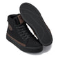 CALTO - S3422 - 2.4 Inches Taller (Black/Coffee Brown) - Cap Toe High Top Zip-Up Sneaker Boots