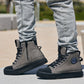 CALTO - S3423 - 2.4 Inches Taller (Grey) - Cap Toe High Top Zip-Up Sneaker Boots