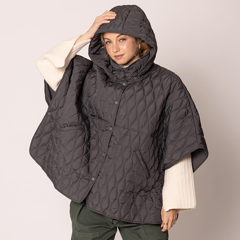 Wave Pattern Padded Cape