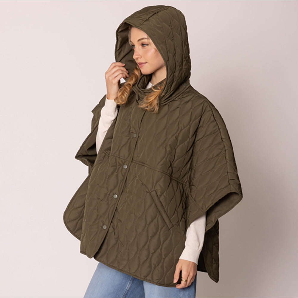 Wave Pattern Padded Cape