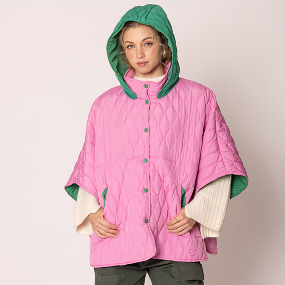 Wave Pattern Padded Cape