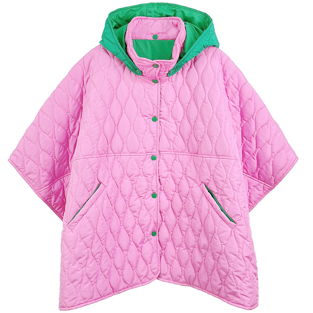 Wave Pattern Padded Cape