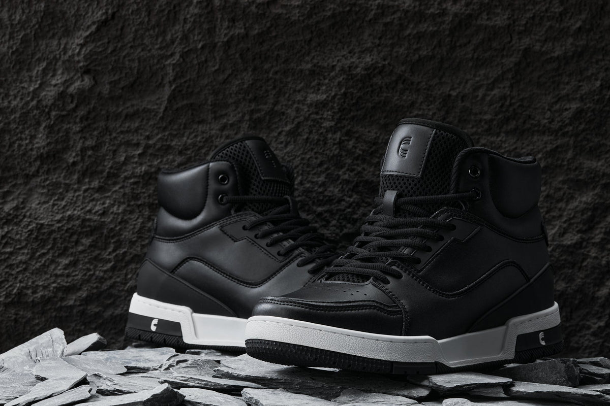 CALTO - S4750 - 3 Inches Taller (Black) - High Top Sneakers