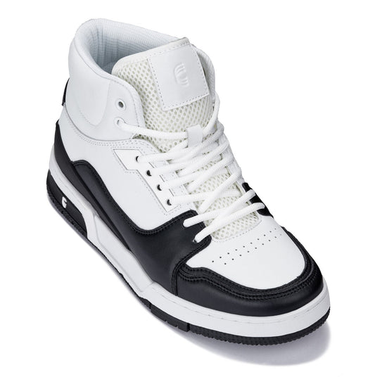 CALTO - S4752 - 3 pulgadas más altas (Blanco/Negro) - Zapatillas deportivas de caña alta