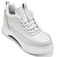 CALTO - S4926 - 3.2 Inches Taller (Bone/White Sole) - Chunky Elevated Platform Sneakers