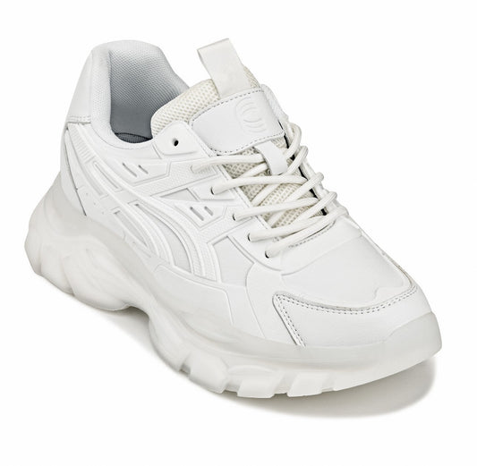 CALTO - S5285 - 2.6 pulgadas más alto (blanco/suela blanca translúcida) - Zapatillas deportivas con suela gruesa