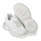 CALTO - S5285 - 2.6 Inches Taller (White/Translucent White Sole) - Chunky Sole Sporty Sneakers