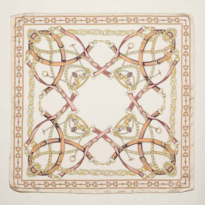 Equestrian Chain and Harness Print Square Bandana Scarf
