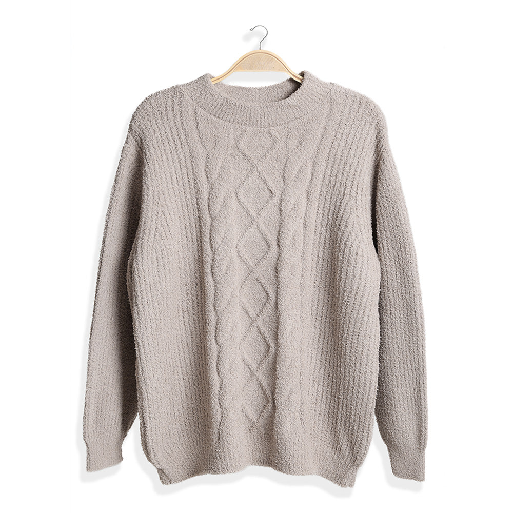 Solid Color Ribbed Sweater