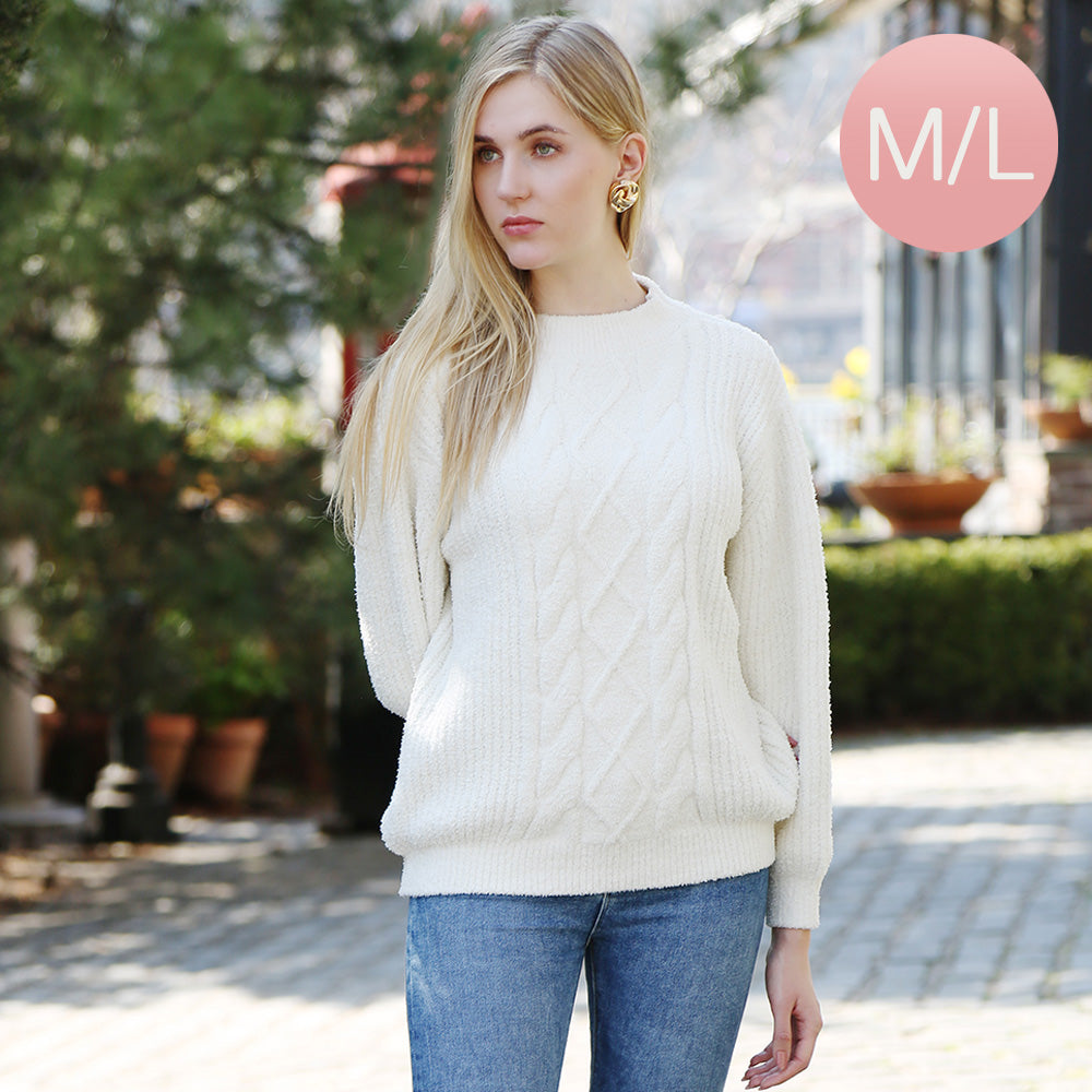 Solid Color Ribbed Sweater