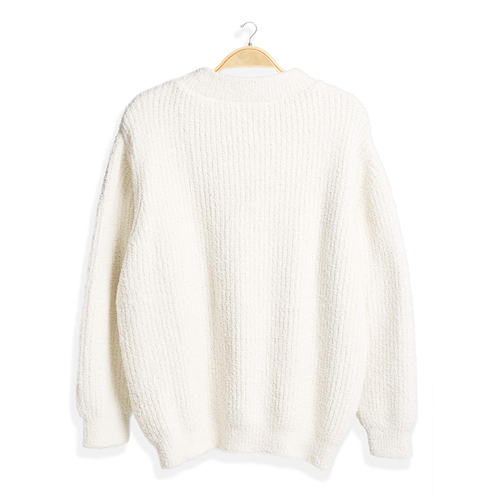 Solid Color Ribbed Sweater