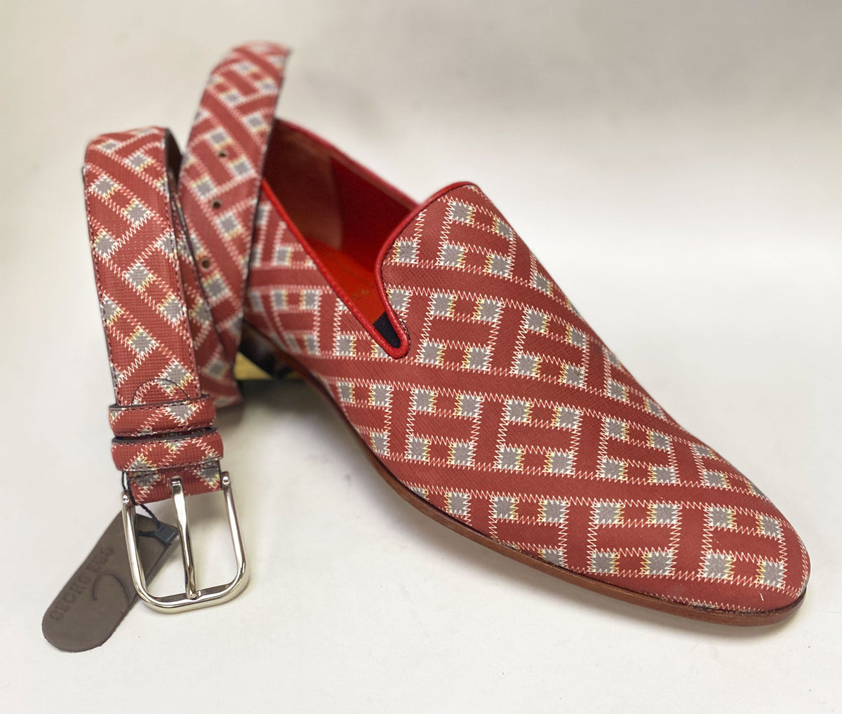 C Collection Printed Leather Loafer - Red