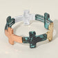 Women's Worn Metal Cross Stretch Bracelet