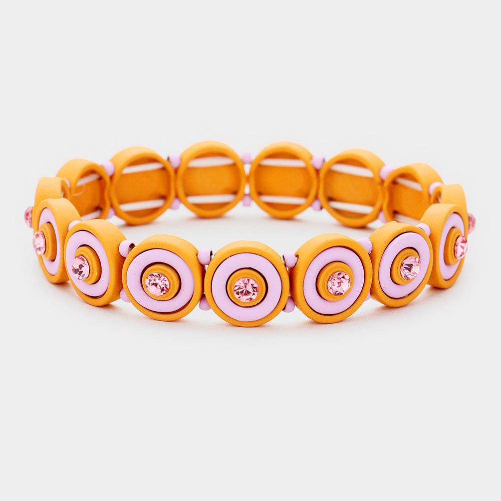 Round Crystal Resin Stretch Bracelet