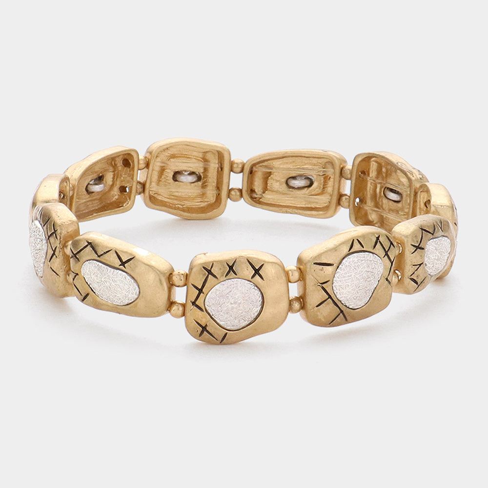 Hammered Metal Stretch Bracelet