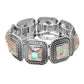 Vintage Square Stone Cluster Beaded Stretch Bracelet