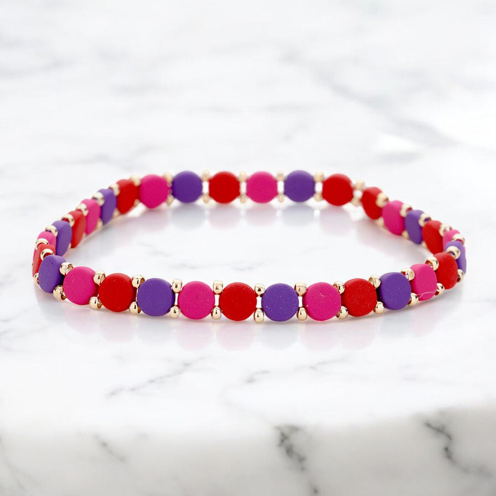 Round Lego Color Block
Stretch Bracelet