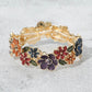 Stone Center Floral Enamel Stretch Bracelet