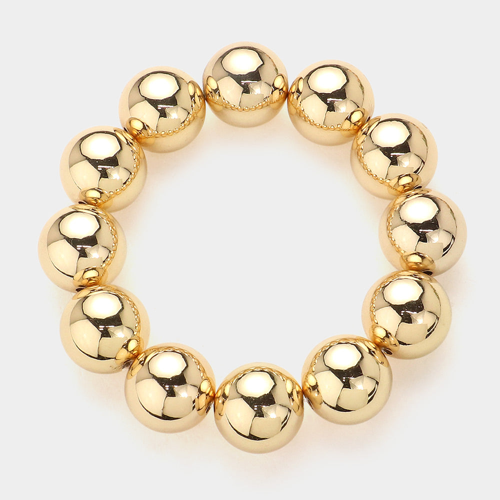 Women's Metal Ball Beaded Stretch Bracelet