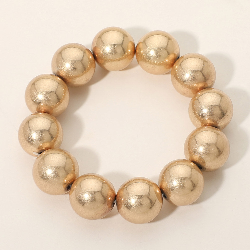 Women's Metal Ball Beaded Stretch Bracelet